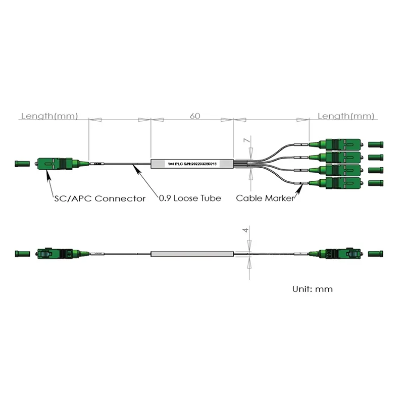 1 * 4 1 * 8 PLC splitter