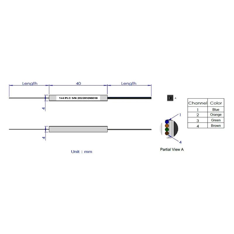 1 * 4 1 * 8 Plc Splitter (ရှင်းလင်းသောဖိုင်ဘာအမျိုးအစား)